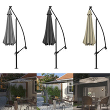 Load image into Gallery viewer, Outdoor 32 LED Lighted Patio Umbrella with Crank Lift System with Base
