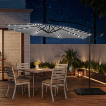 Load image into Gallery viewer, Outdoor 32 LED Lighted Patio Umbrella with Crank Lift System with Base
