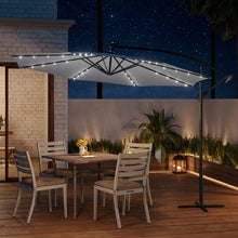 Load image into Gallery viewer, Outdoor 32 LED Lighted Patio Umbrella with Crank Lift System with Base
