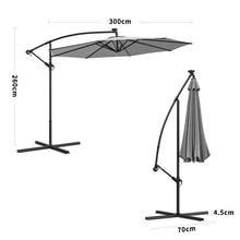 Load image into Gallery viewer, Outdoor 32 LED Lighted Patio Umbrella with Crank Lift System with Base
