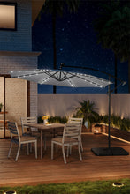 Load image into Gallery viewer, Outdoor 32 LED Lighted Patio Umbrella with Crank Lift System with Base
