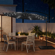 Load image into Gallery viewer, Outdoor 32 LED Lighted Patio Umbrella with Crank Lift System with Base
