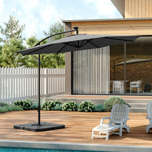 Load image into Gallery viewer, Outdoor 32 LED Lighted Patio Umbrella with Crank Lift System with Base
