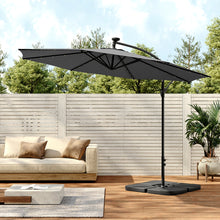 Load image into Gallery viewer, Outdoor 32 LED Lighted Patio Umbrella with Crank Lift System with Base
