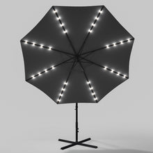 Load image into Gallery viewer, Outdoor 32 LED Lighted Patio Umbrella with Crank Lift System with Base
