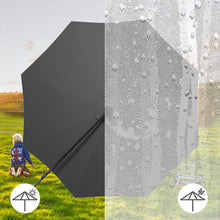 Load image into Gallery viewer, Black 3m Iron Banana Umbrella Cantilever Garden Parasols with LED Lights Parasols &amp; Rain Umbrellas Living and Home 
