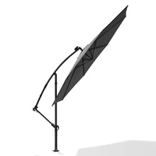 Load image into Gallery viewer, Black 3m Iron Banana Umbrella Cantilever Garden Parasols with LED Lights Parasols &amp; Rain Umbrellas Living and Home 
