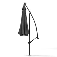 Load image into Gallery viewer, Black 3m Iron Banana Umbrella Cantilever Garden Parasols with LED Lights Parasols &amp; Rain Umbrellas Living and Home 
