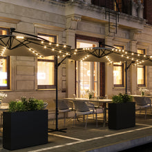 Load image into Gallery viewer, Black 3m Iron Banana Umbrella Cantilever Garden Parasols with LED Lights Parasols &amp; Rain Umbrellas Living and Home 

