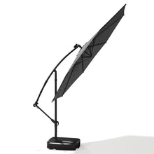 Load image into Gallery viewer, Black 3m Iron Banana Umbrella Cantilever Garden Parasols with LED Lights Parasols &amp; Rain Umbrellas Living and Home 
