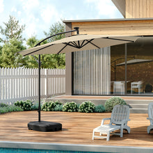 Load image into Gallery viewer, Outdoor 32 LED Lighted Patio Umbrella with Crank Lift System with Base
