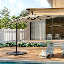 Load image into Gallery viewer, Outdoor 32 LED Lighted Patio Umbrella with Crank Lift System with Base
