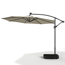 Load image into Gallery viewer, Outdoor 32 LED Lighted Patio Umbrella with Crank Lift System with Base
