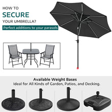 Load image into Gallery viewer, Large Solar Powered LED Patio Umbrella for Outdoor Garden Patio with Base
