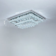 Load image into Gallery viewer, Double Layered Rectangle Crystal Ceiling Lights with Chome Finish Ceiling Light Fixtures Living and Home 
