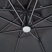 Load image into Gallery viewer, Outdoor Large 3M LED Cantilever Parasol with HDPE Square Base

