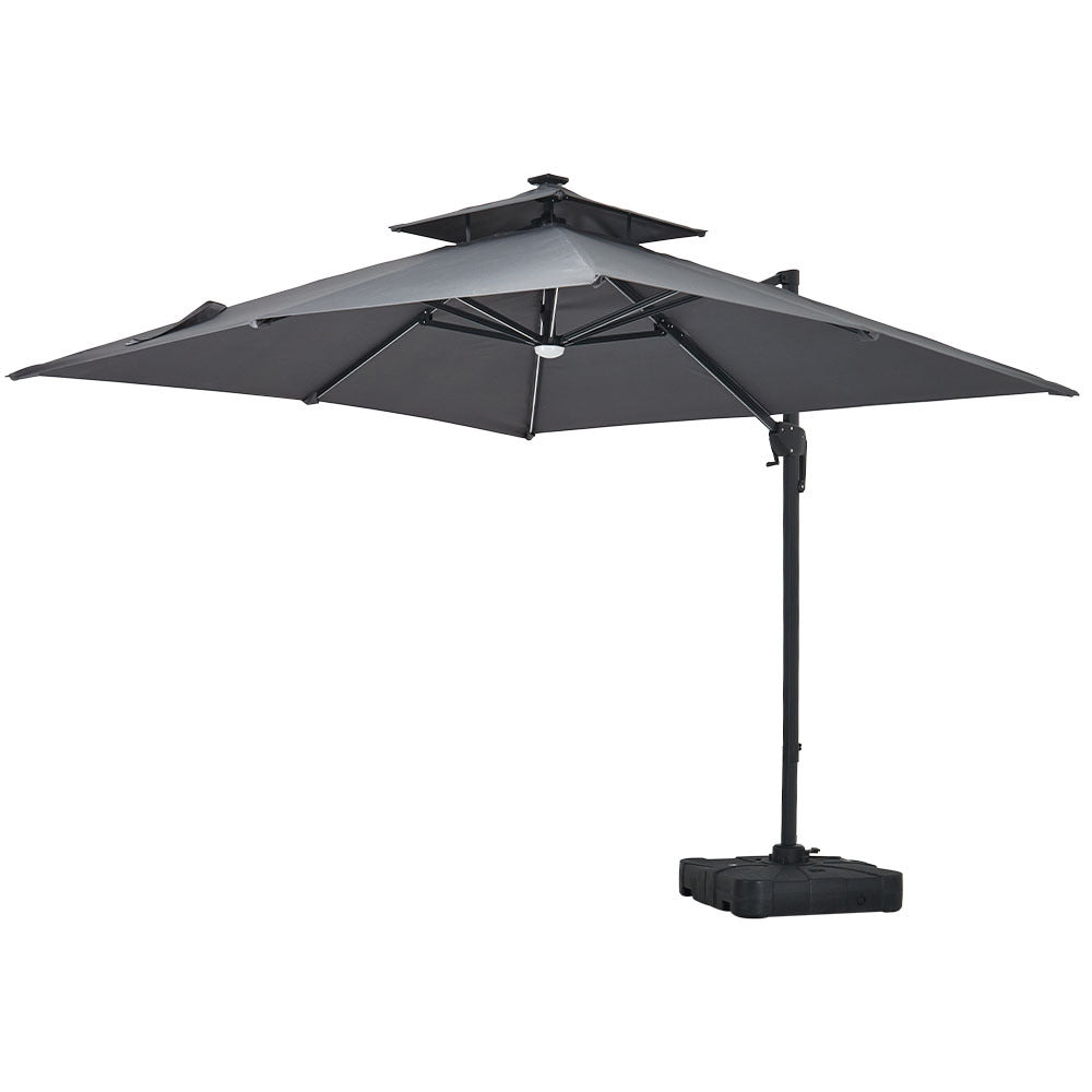 Livingandhome Outdoor Large 3M LED Cantilever Parasol, LG1016