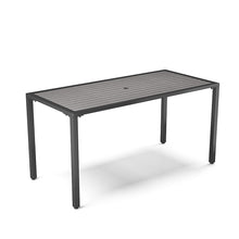Load image into Gallery viewer, 150cm Rectangular Outdoor Dining Table with Parasol Hole Grey
