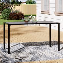 Load image into Gallery viewer, 150cm Rectangular Outdoor Dining Table with Parasol Hole Grey
