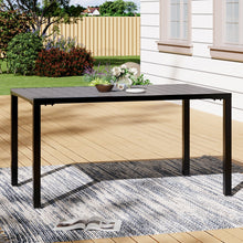 Load image into Gallery viewer, 150cm Wood Effect Garden Dining Table with Parasol Hole Grey

