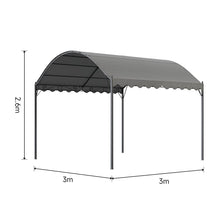 Load image into Gallery viewer, 300cm Wide Outdoor Metal Arched Pergola with Shade Dark Grey Canopies &amp; Gazebos Living and Home 
