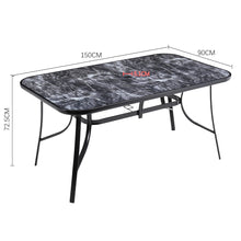 Load image into Gallery viewer, Garden Tempered Glass Rectangle Table with Set of 6 PE Rattan Chairs, LG1253LG0915
