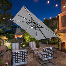 Load image into Gallery viewer, Square Cantilever Parasol with Solar Light and HDPE Parasol Base, LG1268LG0884
