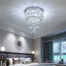 Load image into Gallery viewer, Modern Round Crystal Ceiling Light with Crystal Pendant
