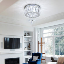 Load image into Gallery viewer, Modern Round Crystal Ceiling Light with Crystal Pendant
