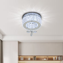 Load image into Gallery viewer, Modern Round Crystal Ceiling Light with Crystal Pendant
