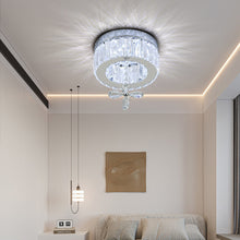 Load image into Gallery viewer, Modern Round Crystal Ceiling Light with Crystal Pendant
