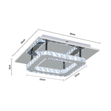 Load image into Gallery viewer, Modern Square Crystal Ceiling Light with Chrome Finish
