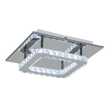 Load image into Gallery viewer, Modern Square Crystal Ceiling Light with Chrome Finish
