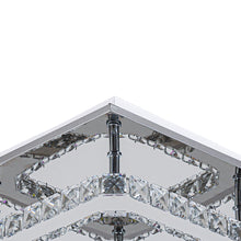 Load image into Gallery viewer, Modern Square Crystal Ceiling Light with Chrome Finish
