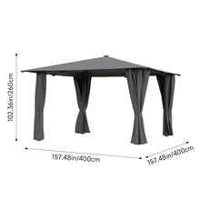 Load image into Gallery viewer, Solar LED Metal Patio Gazebo with Curtains
