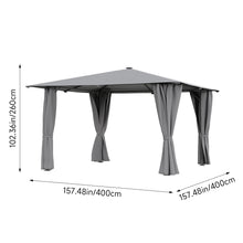 Load image into Gallery viewer, Solar LED Metal Patio Gazebo with Curtains
