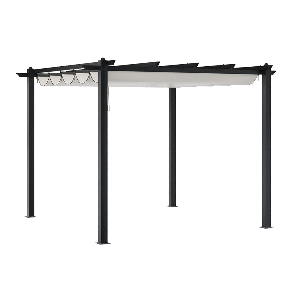 10x10ft Aluminium Pergola with Retractable Roof