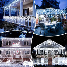 Load image into Gallery viewer, Solar-Powered LED Icicle String Lights with Remote Control
