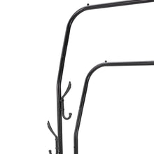 Load image into Gallery viewer, Double-Rod Metal Clothes Rack with Hooks
