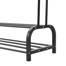 Load image into Gallery viewer, Double-Rod Metal Clothes Rack with Hooks
