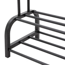 Load image into Gallery viewer, Double-Rod Metal Clothes Rack with Hooks
