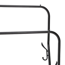 Load image into Gallery viewer, Double-Rod Metal Clothes Rack with Hooks
