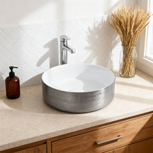 Load image into Gallery viewer, Round Ceramic Countertop Washbasin Vessel Sink
