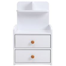 Load image into Gallery viewer, Wooden 2-Drawers Bedside Table Nightstand with a Shelf
