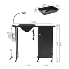 Load image into Gallery viewer, Complete Manicure Table Black 4 Trays &amp; Lamp With Dust Collector Dressing Tables Living and Home 
