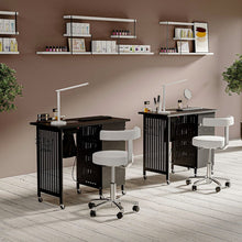 Load image into Gallery viewer, Complete Manicure Table Black 4 Trays &amp; Lamp With Dust Collector Dressing Tables Living and Home 
