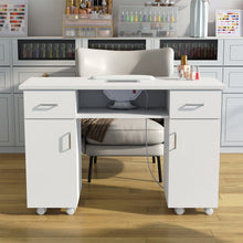 Load image into Gallery viewer, 120cm Wide Wheeled Manicure Table with Electric Dust Extractor Dressing Tables Living and Home 
