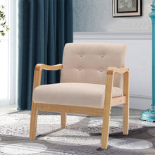 Load image into Gallery viewer, Wooden Armchair Upholstered Occasional Chair Lounge Chairs Living and Home 
