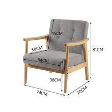Load image into Gallery viewer, Wooden Armchair Upholstered Occasional Chair Lounge Chairs Living and Home 
