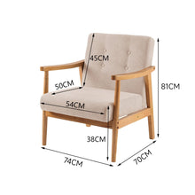 Load image into Gallery viewer, Wooden Armchair Upholstered Occasional Chair Lounge Chairs Living and Home 
